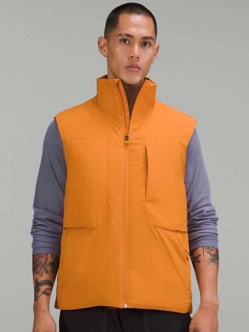 Lululemon Men’s Insulated Hiking Vest LM4AIES Autumn Orange $168 MSRP
